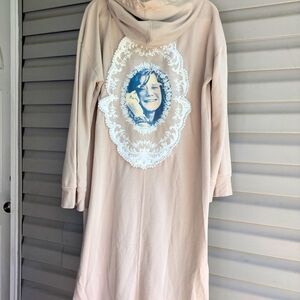 Young Fabulous & Broke Beige Hoodie with Blue Details